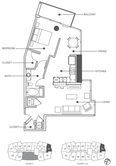 Residence 16 Floor Plan at Element, Tampa, Florida